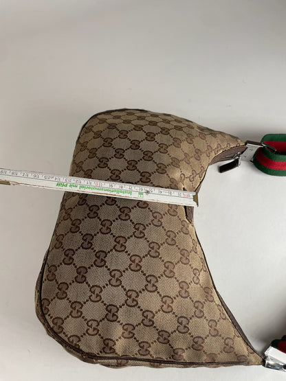 Vintage Gucci Croissant Multiway Monogram Bag beige brown