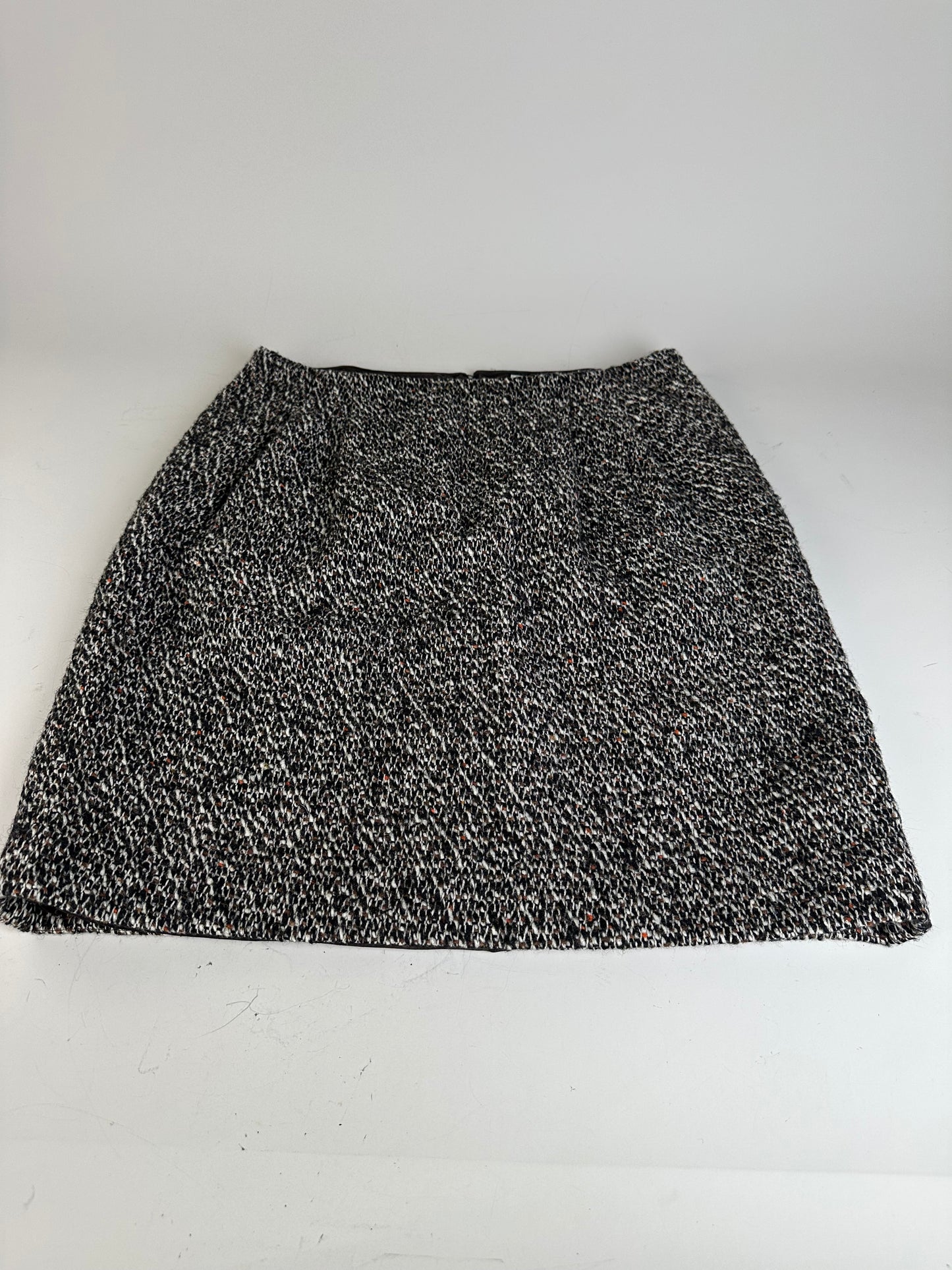 Vintage Celine Tweed Skirt Black White Red c. 2000