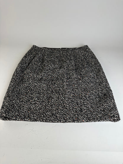Vintage Celine Tweed Skirt Black White Red c. 2000