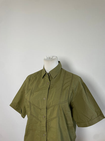 Vintage Dior Men's Cotton Shirt Olive Green M