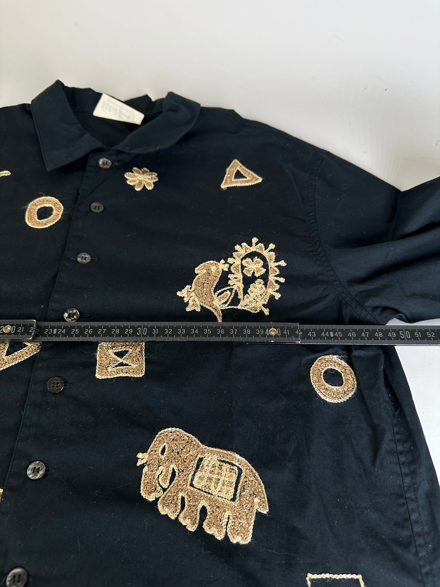 Vintage Issey Miyake Hai Sporting Cotton Shirt Black Gold M