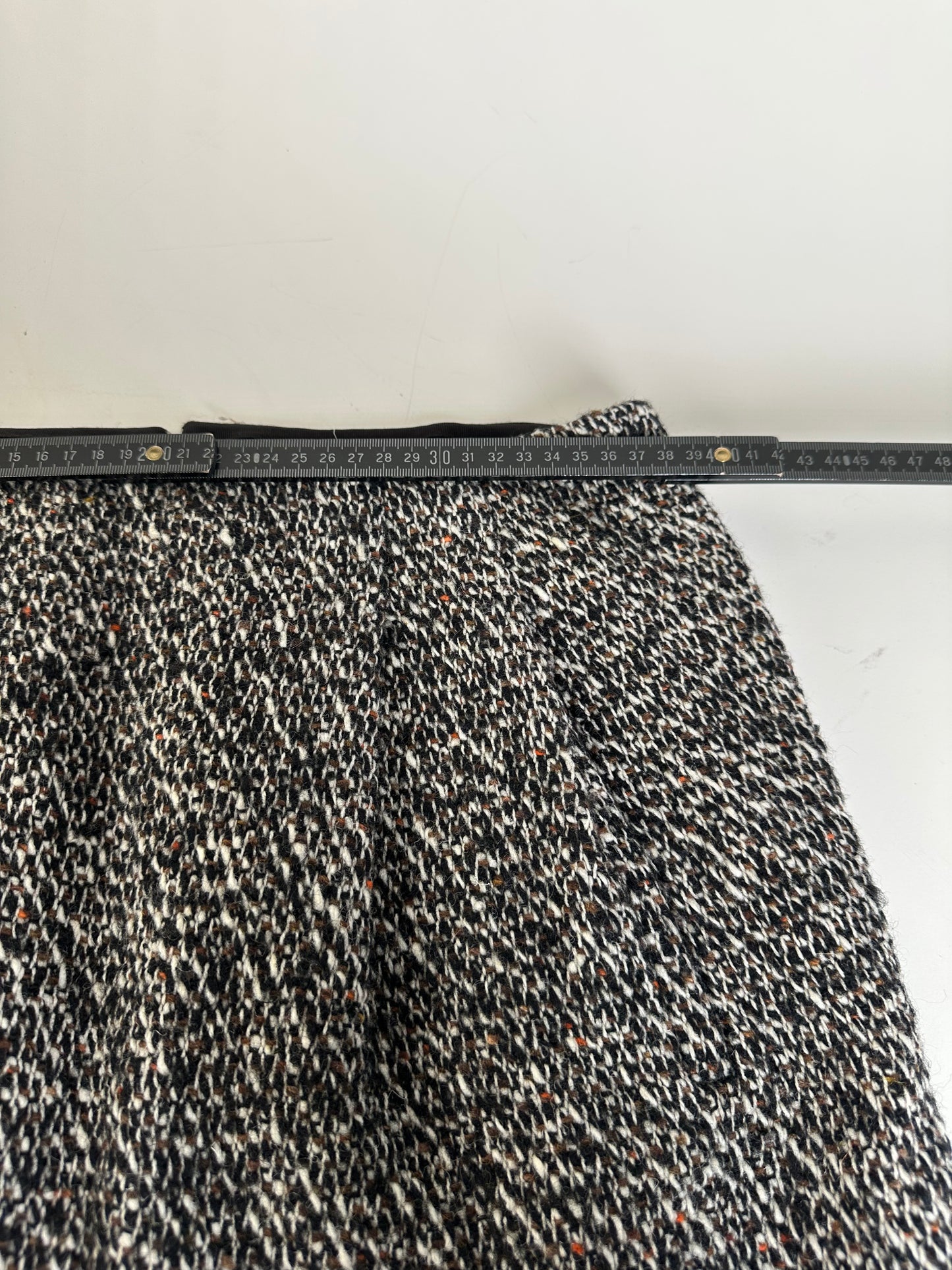 Vintage Celine Tweed Skirt Black White Red c. 2000
