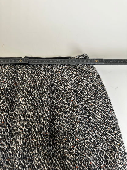 Vintage Celine Tweed Skirt Black White Red c. 2000