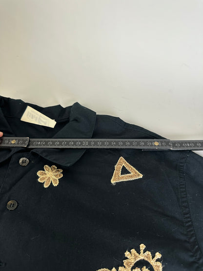 Vintage Issey Miyake Hai Sporting Cotton Shirt Black Gold M