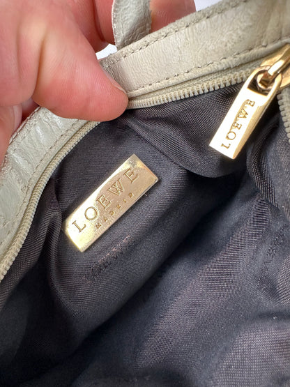 Vintage Loewe Mini Crossbody Bag Leather Cream