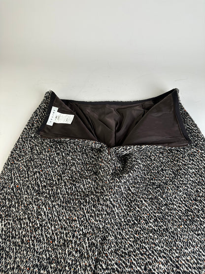 Vintage Celine Tweed Skirt Black White Red c. 2000