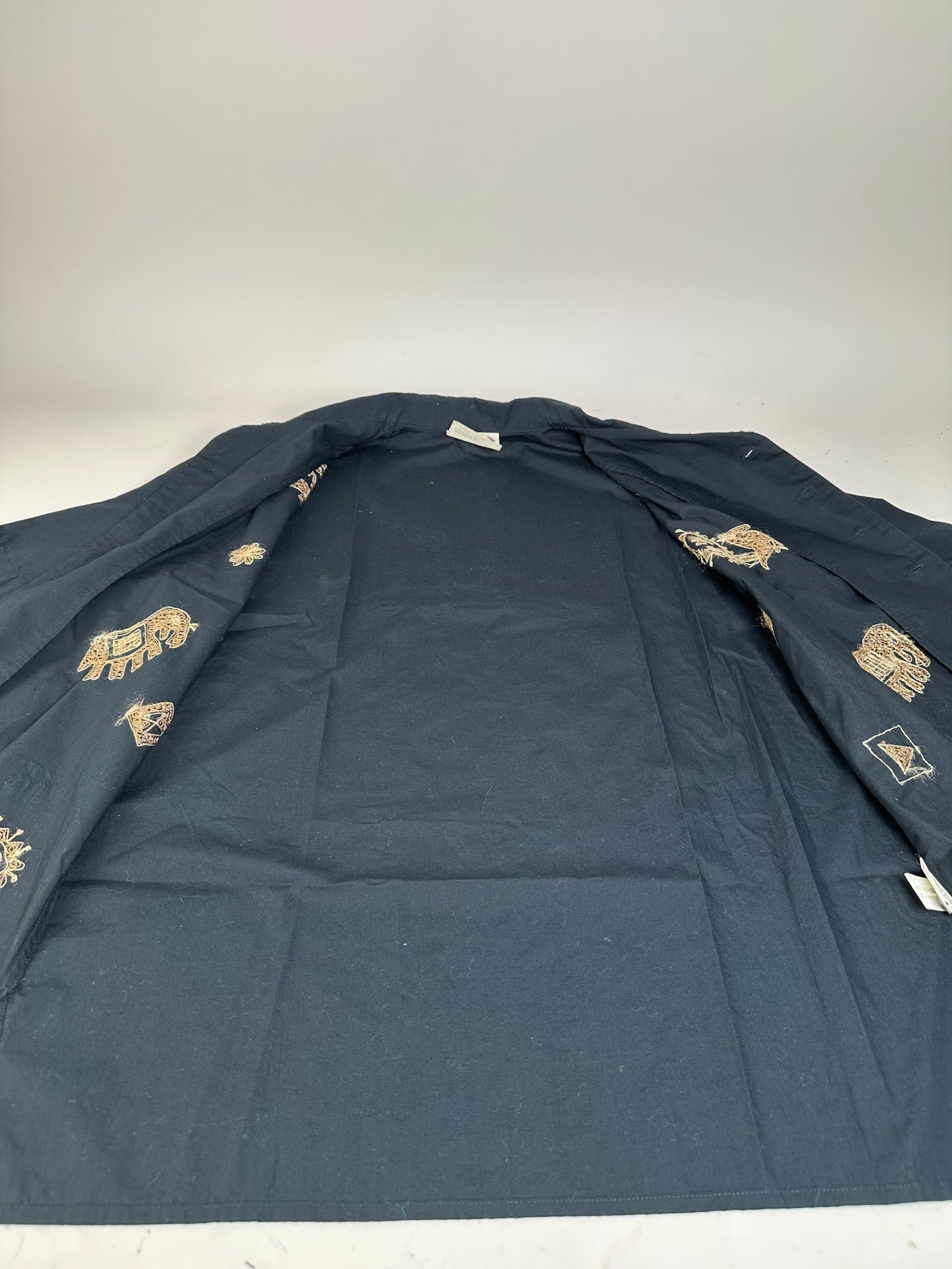 Vintage Issey Miyake Hai Sporting Cotton Shirt Black Gold M