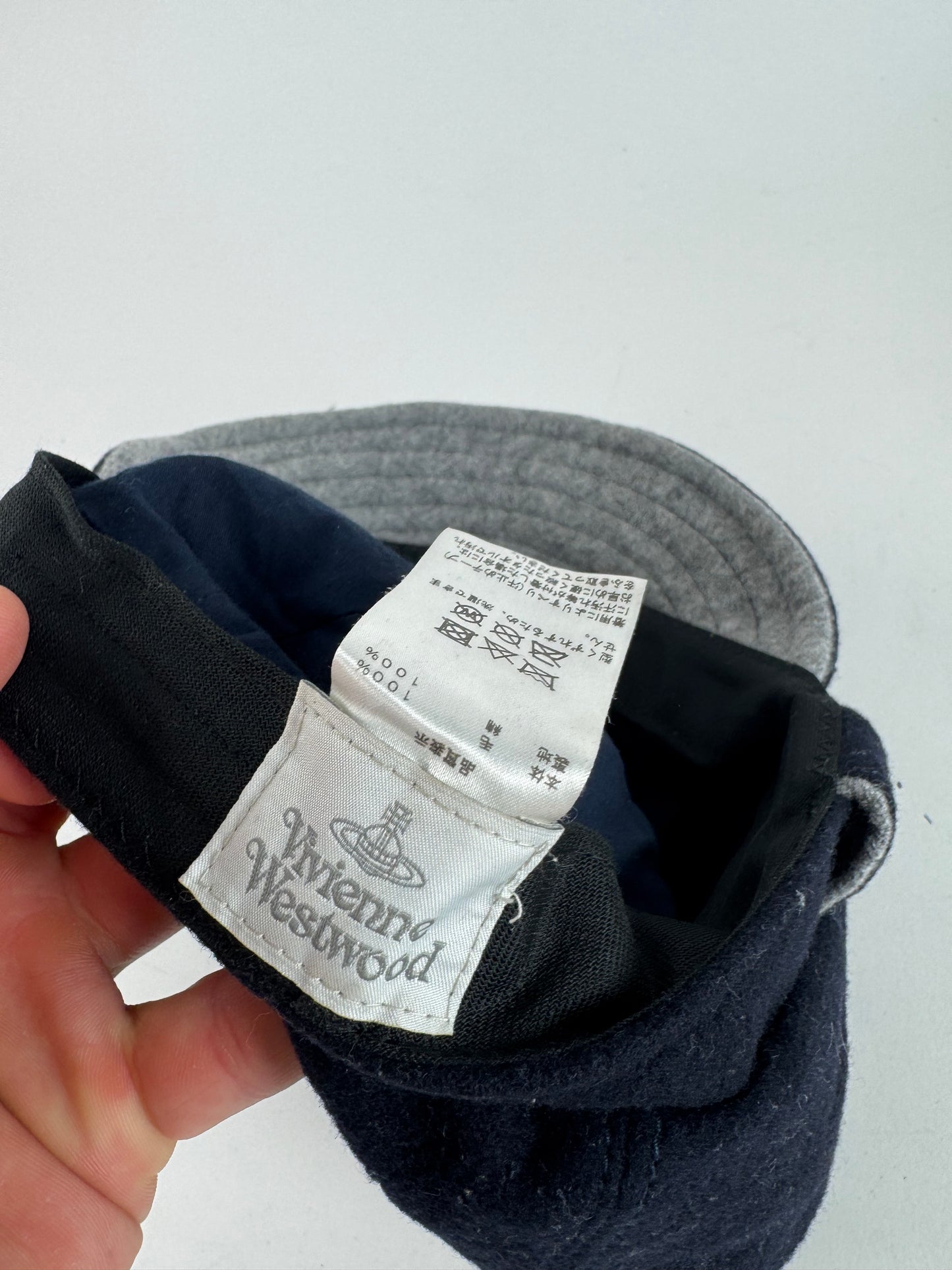 Vintage Vivienne Westwood wool Hat navy black S/m