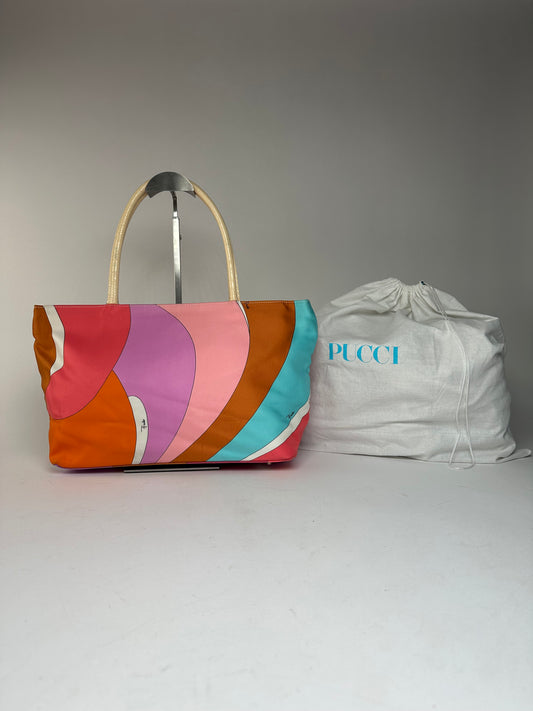 Vintage Emilio Pucci Multicolor Abstract Handbag