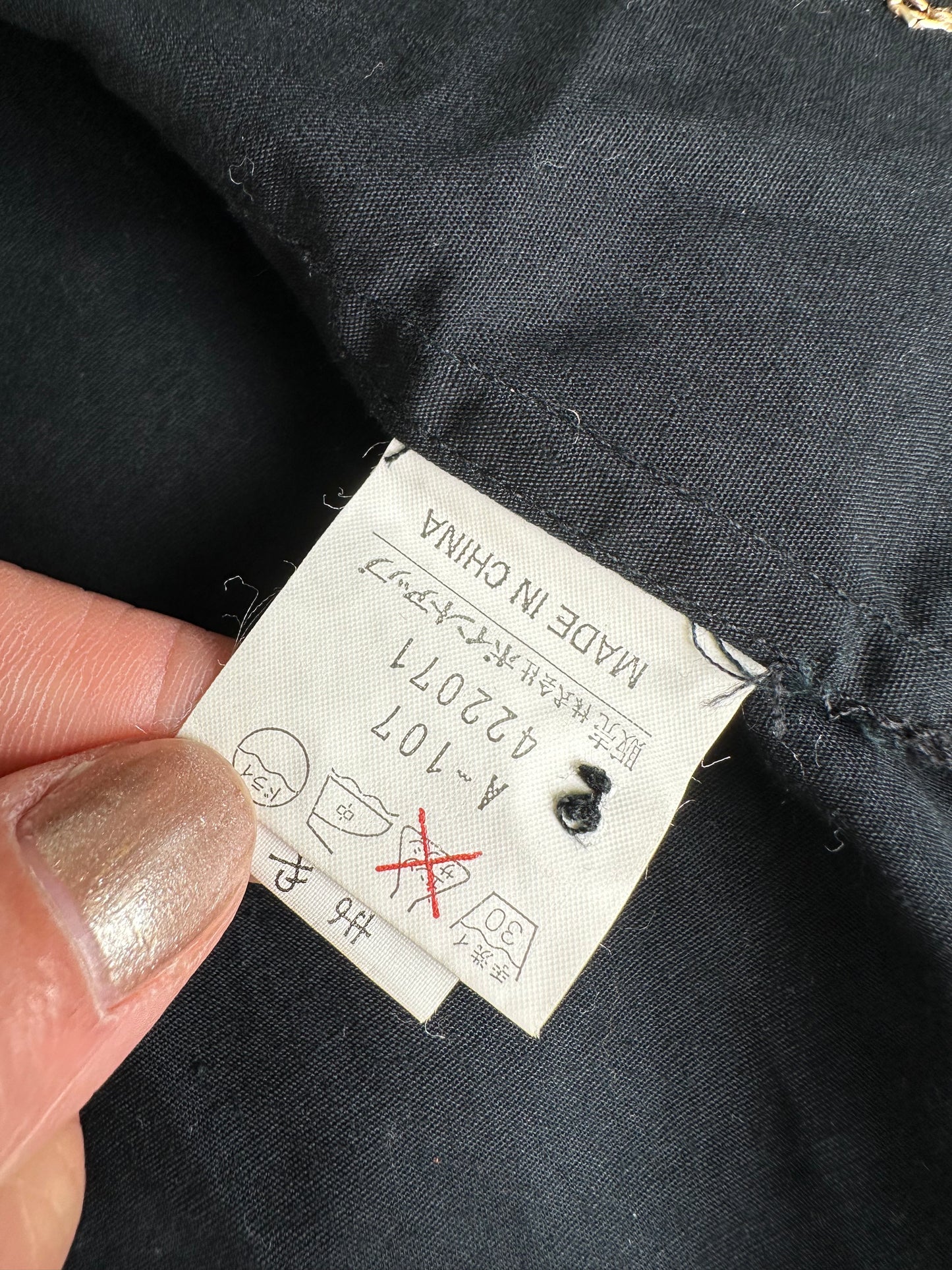 Vintage Issey Miyake Hai Sporting Cotton Shirt Black Gold M
