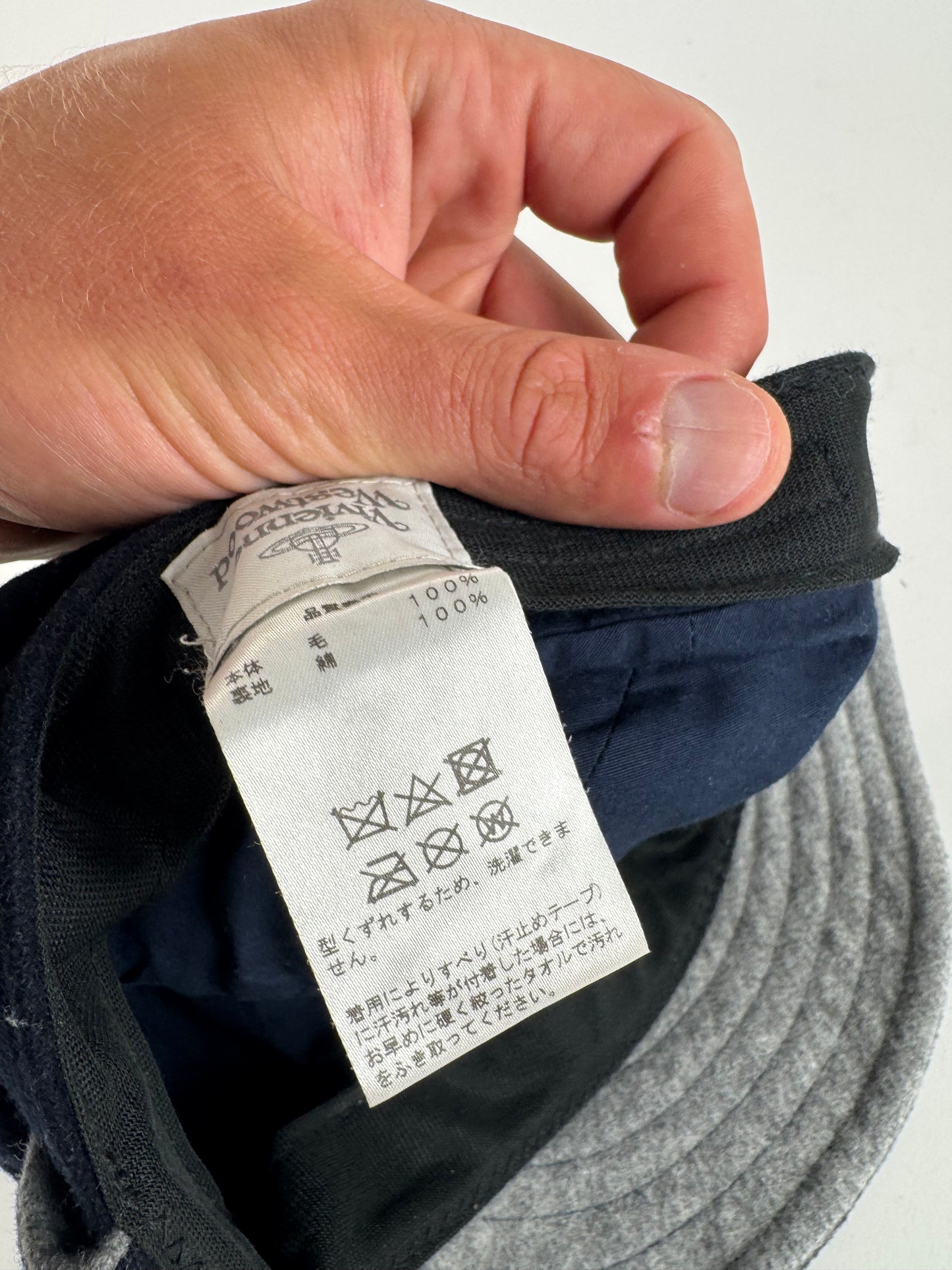 Vintage Vivienne Westwood wool Hat navy black S/m