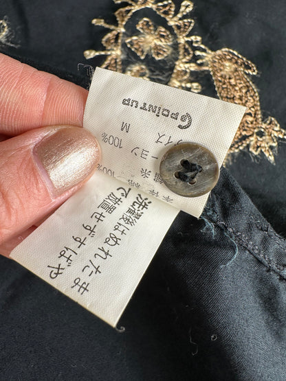 Vintage Issey Miyake Hai Sporting Cotton Shirt Black Gold M