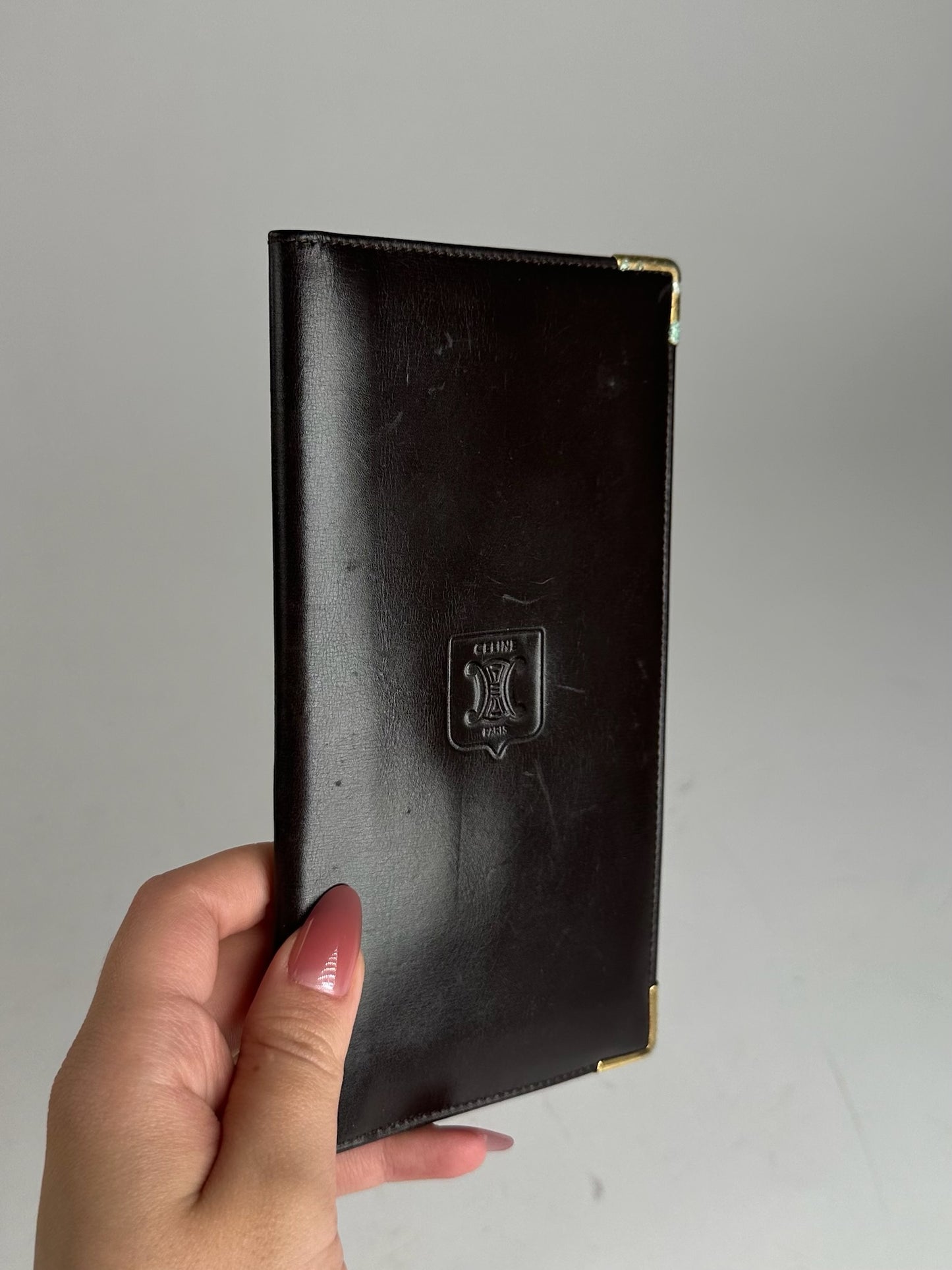 Vintage Celine Leather card holder ID holder black
