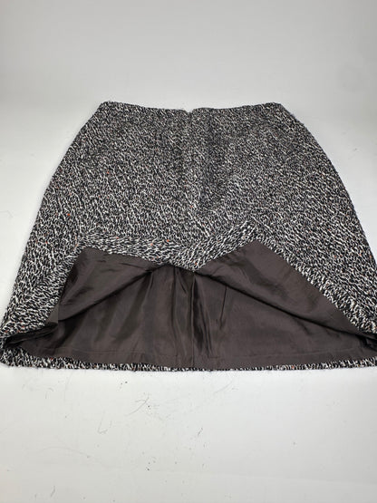 Vintage Celine Tweed Skirt Black White Red c. 2000