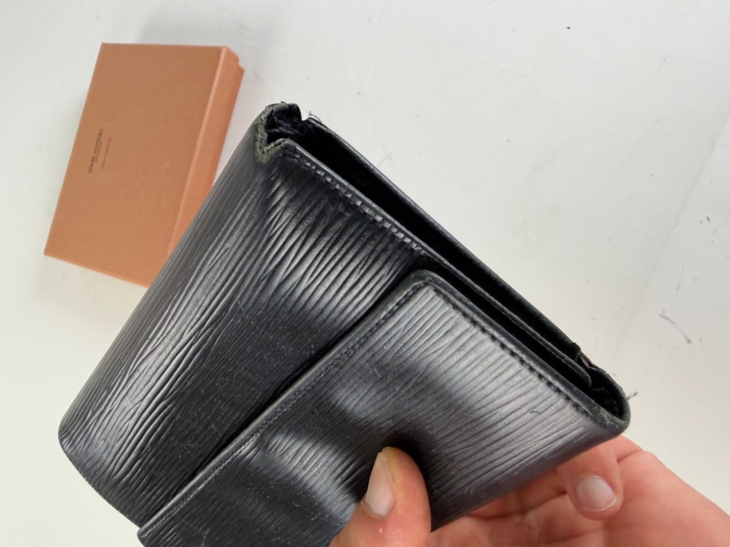 Vintage Louis Vuitton Epi Leather Wallet Black Gold