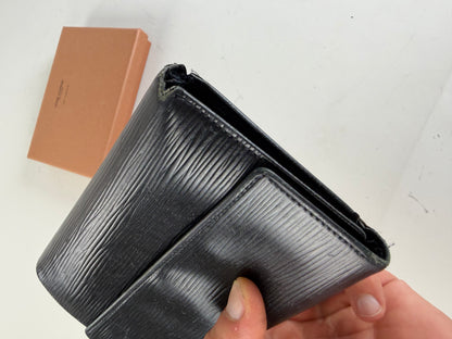 Vintage Louis Vuitton Epi Leather Wallet Black Gold