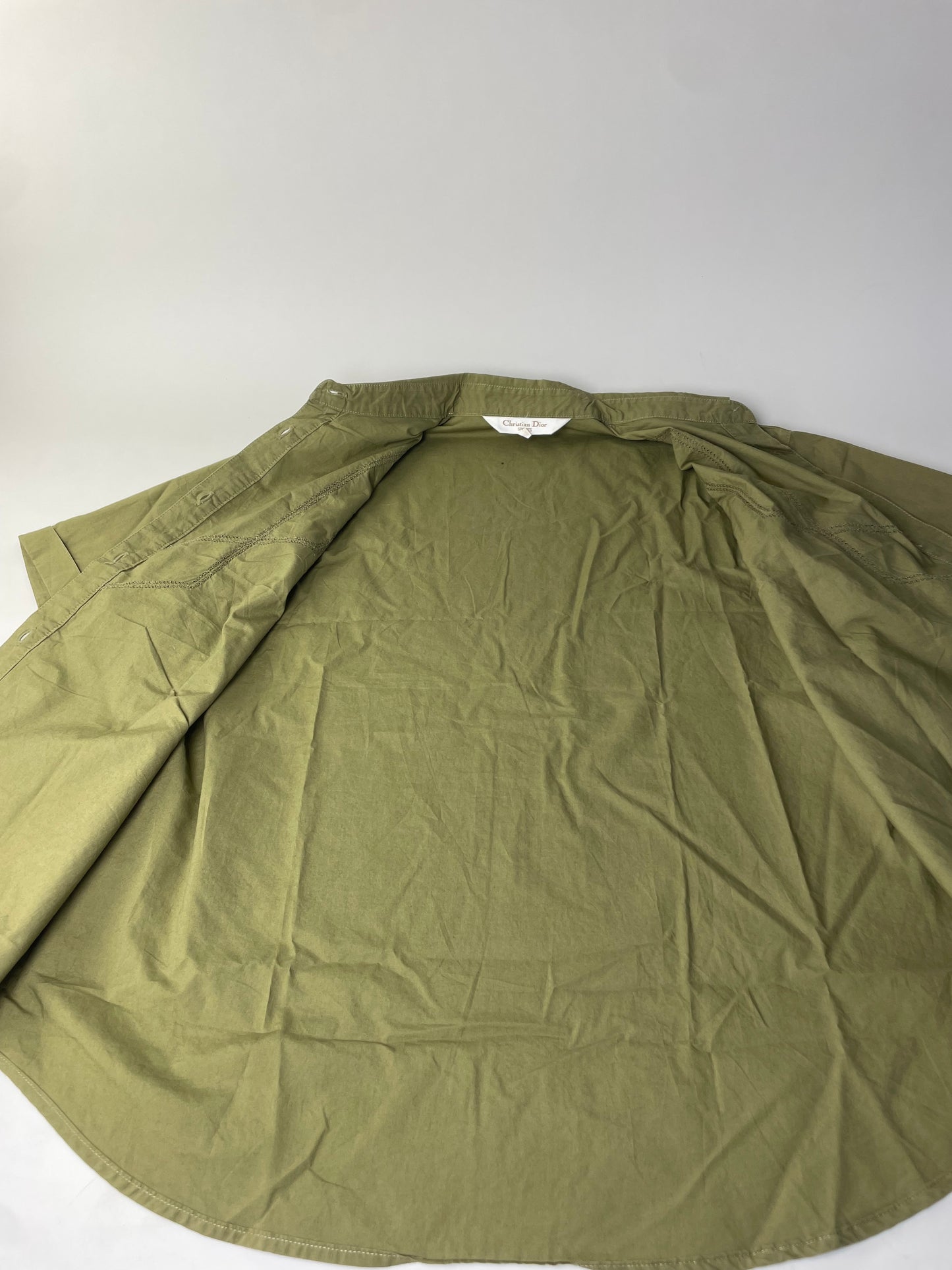 Vintage Dior Men's Cotton Shirt Olive Green M