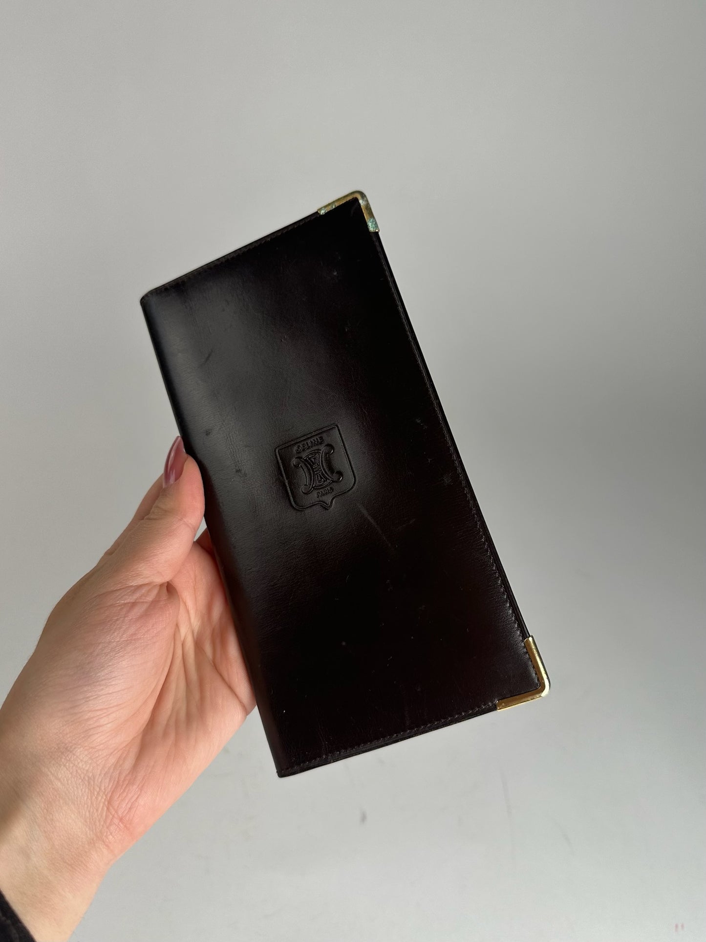 Vintage Celine Leather card holder ID holder black