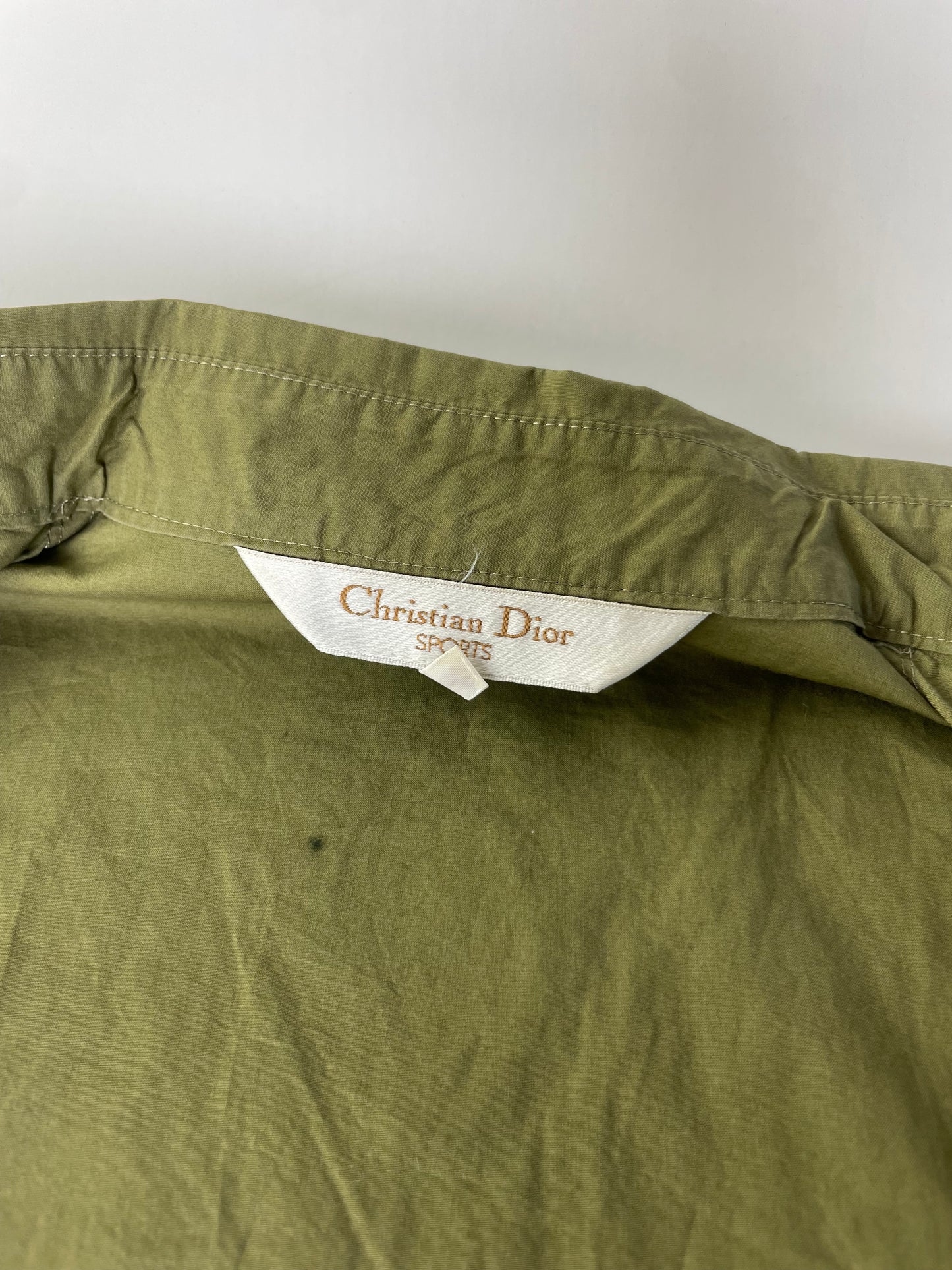 Vintage Dior Men's Cotton Shirt Olive Green M