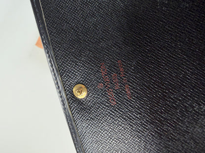 Vintage Louis Vuitton Epi Leather Wallet Black Gold