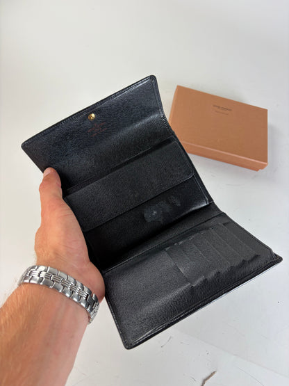 Vintage Louis Vuitton Epi Leather Wallet Black Gold