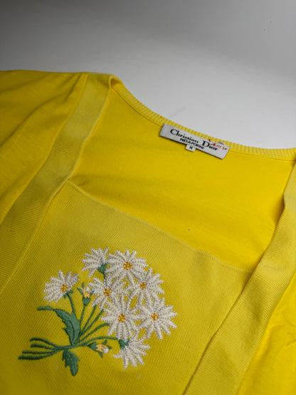 Vintage Dior Floral Shirt Yellow M