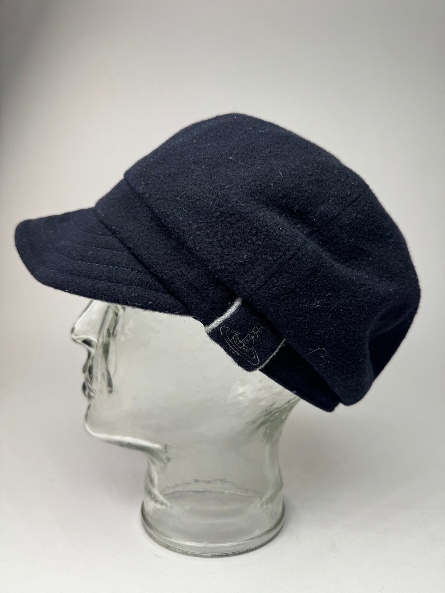 Vintage Vivienne Westwood wool Hat navy black S/m