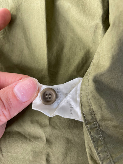 Vintage Dior Men's Cotton Shirt Olive Green M