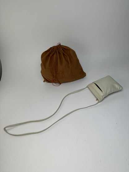 Vintage Loewe Mini Crossbody Bag Leather Cream
