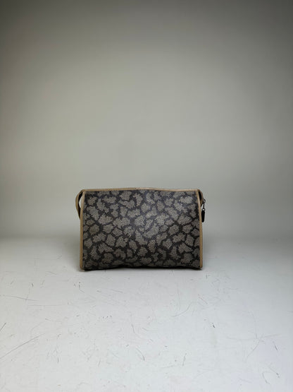 Vintage Yves Saint Laurent Coated Canvas Clutch Black Beige