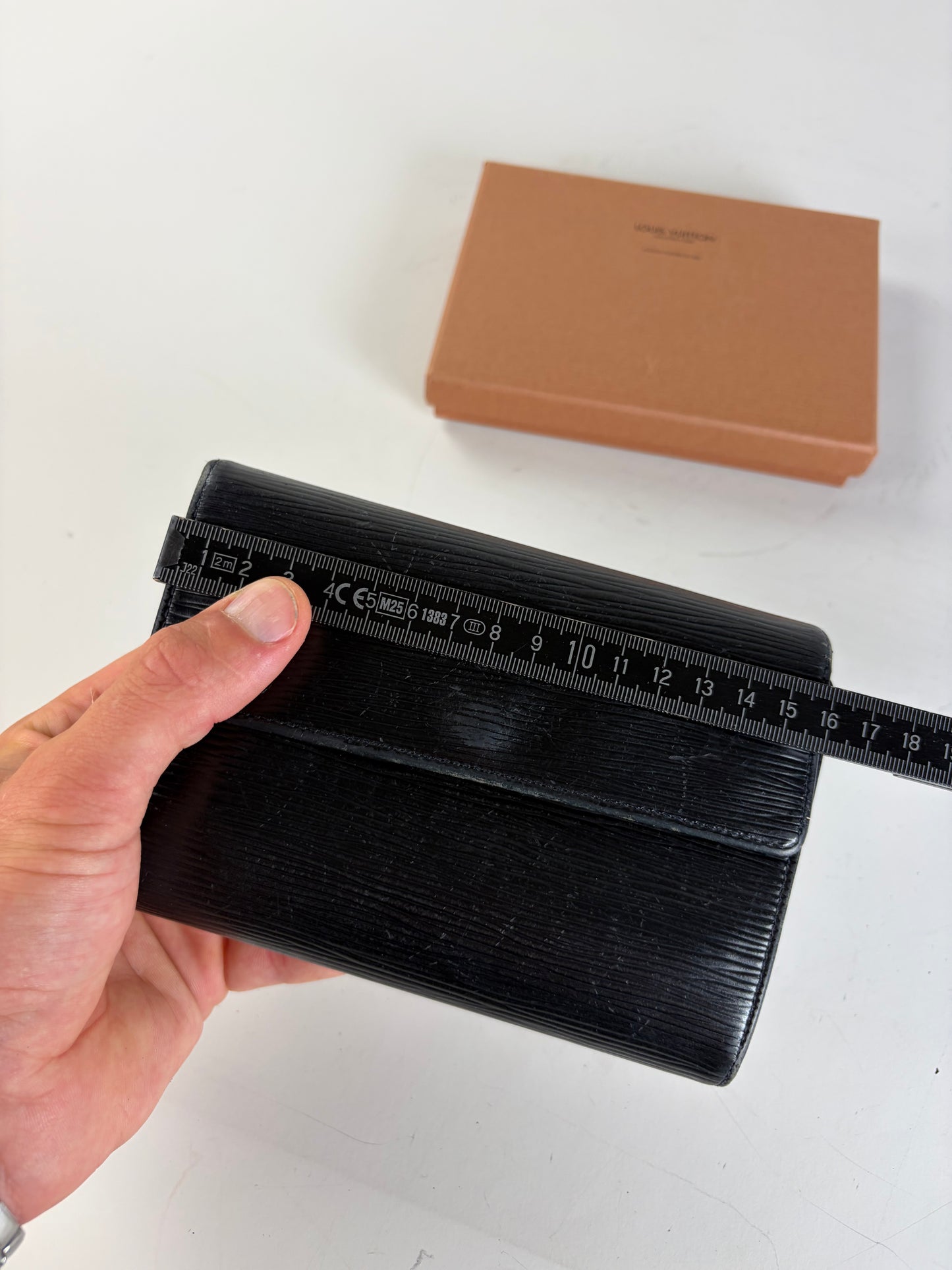 Vintage Louis Vuitton Epi Leather Wallet Black Gold