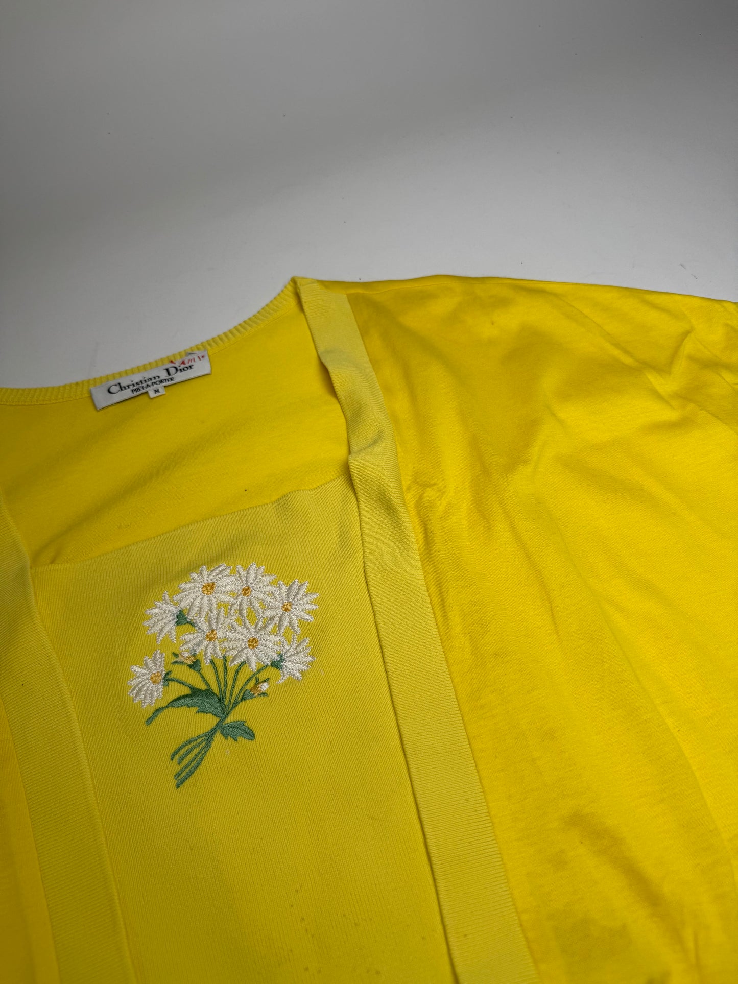 Vintage Dior Floral Shirt Yellow M