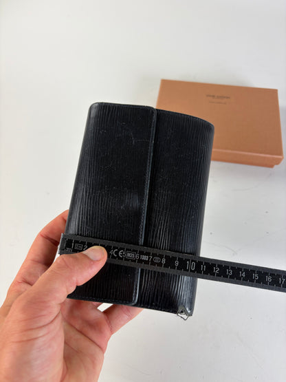 Vintage Louis Vuitton Epi Leather Wallet Black Gold