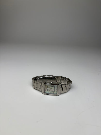 Vintage Emporio Armani Stainless Steel Bracelet Watch Silver Cream