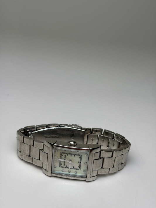 Vintage Emporio Armani Stainless Steel Bracelet Watch Silver Cream