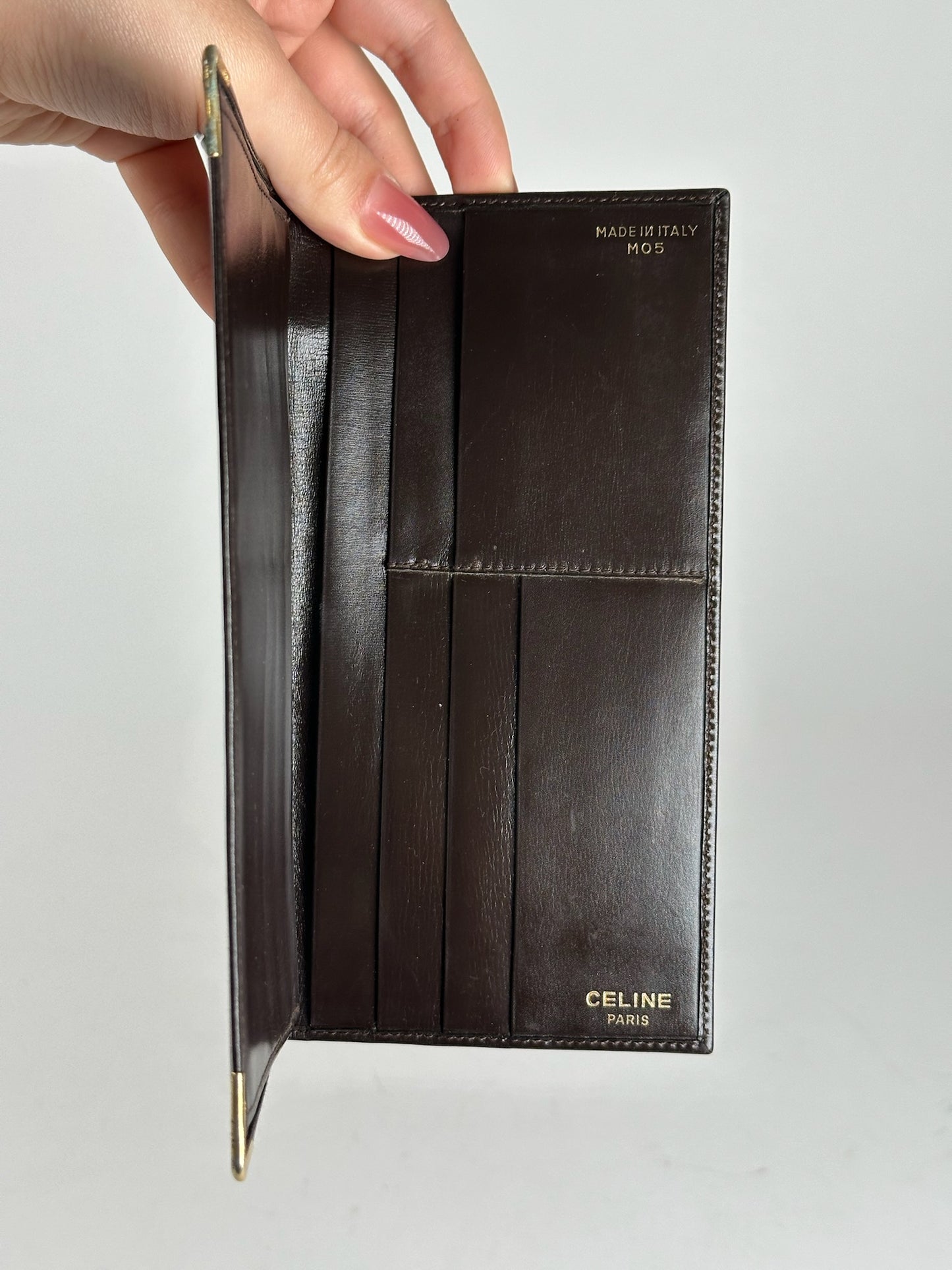 Vintage Celine Leather card holder ID holder black