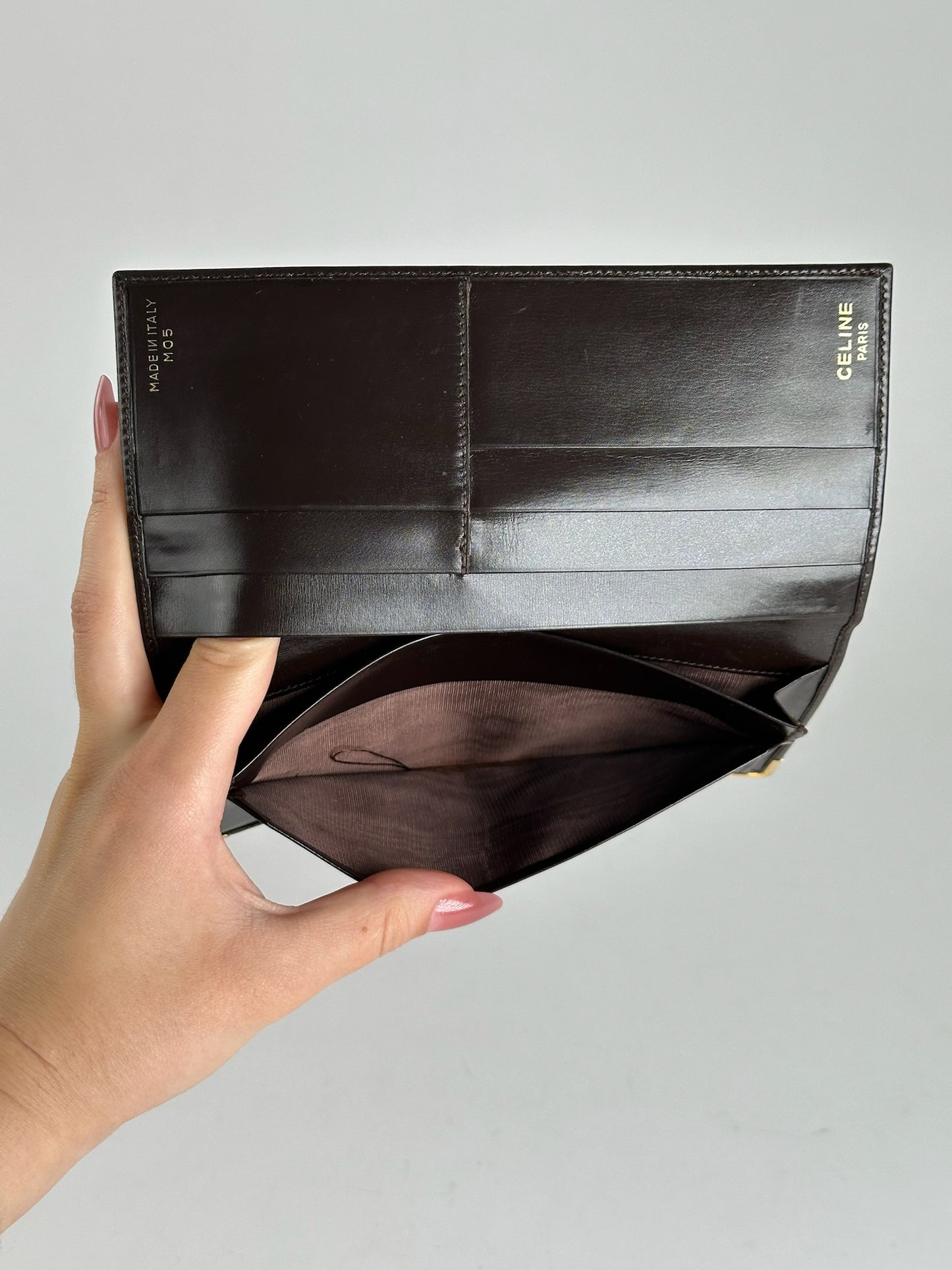 Vintage Celine Leather card holder ID holder black