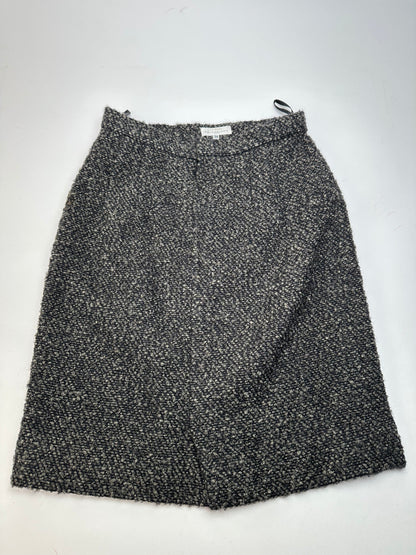Vintage BALENCIAGA Boucle Wool Skirt Charcoal Grey M