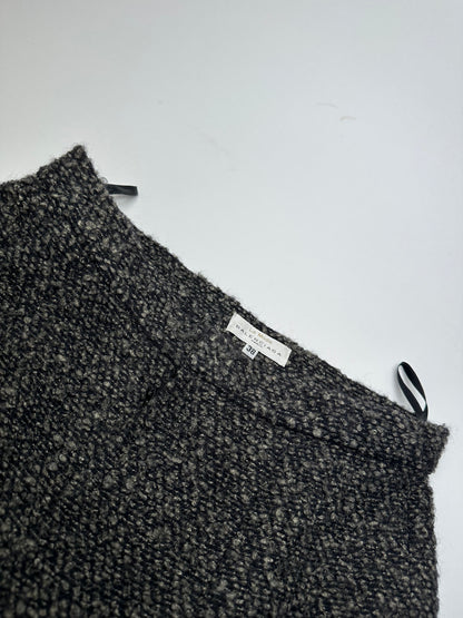 Vintage BALENCIAGA Boucle Wool Skirt Charcoal Grey M