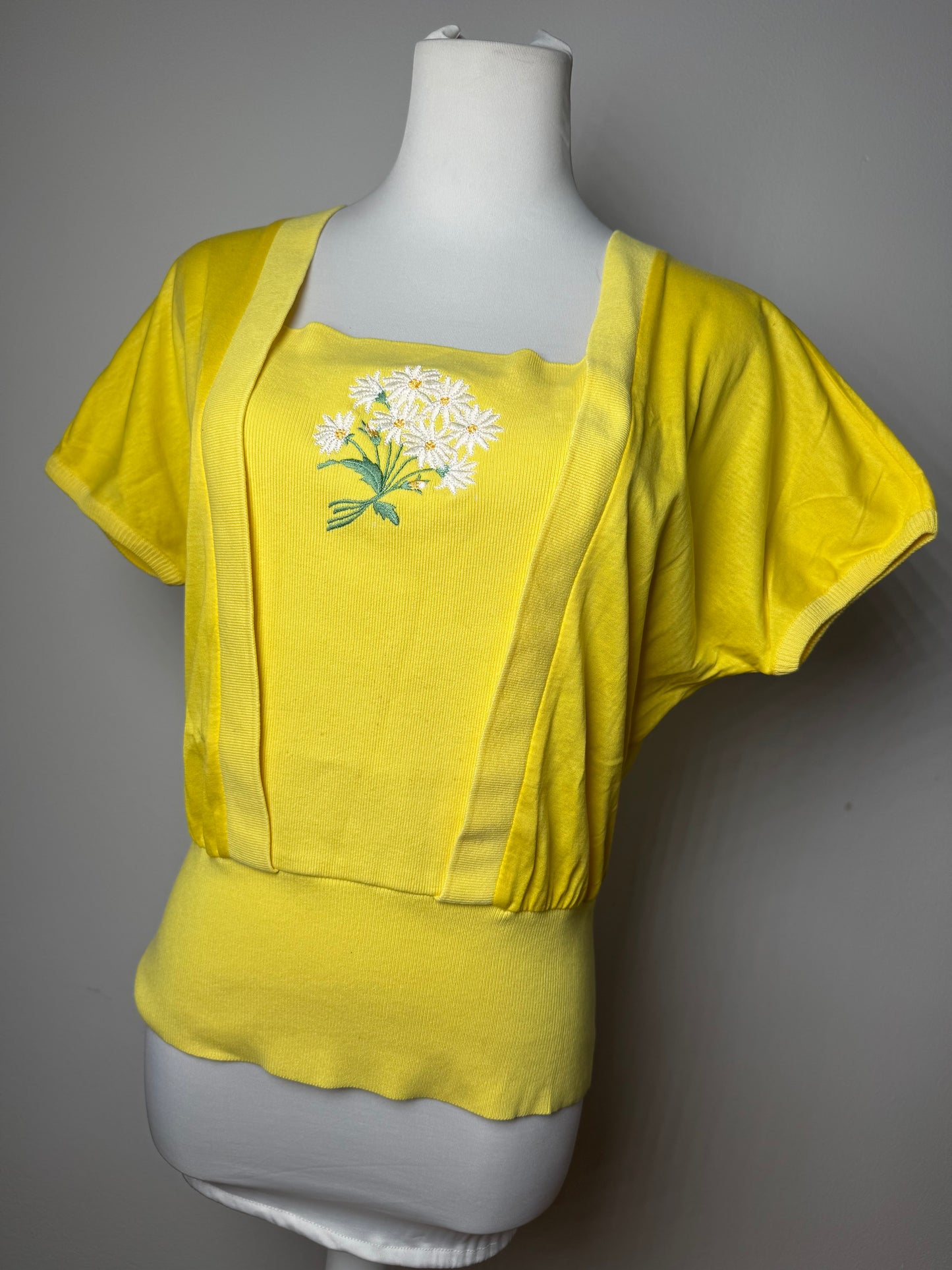 Vintage Dior Floral Shirt Yellow M