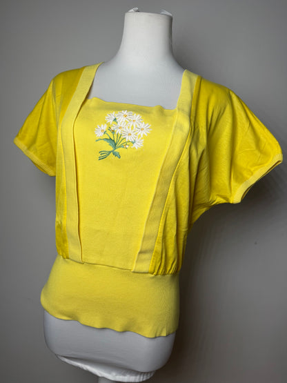 Vintage Dior Floral Shirt Yellow M