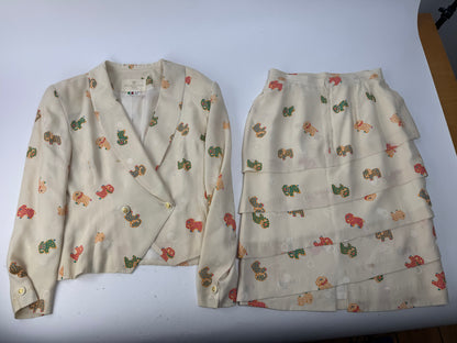 Vintage Balenciaga Silk Twin Set Beige