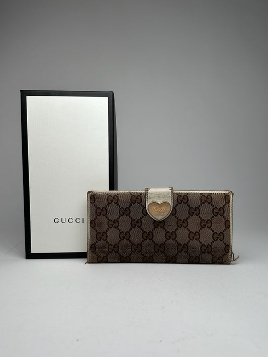 Vintage Gucci monogram wallet beige white