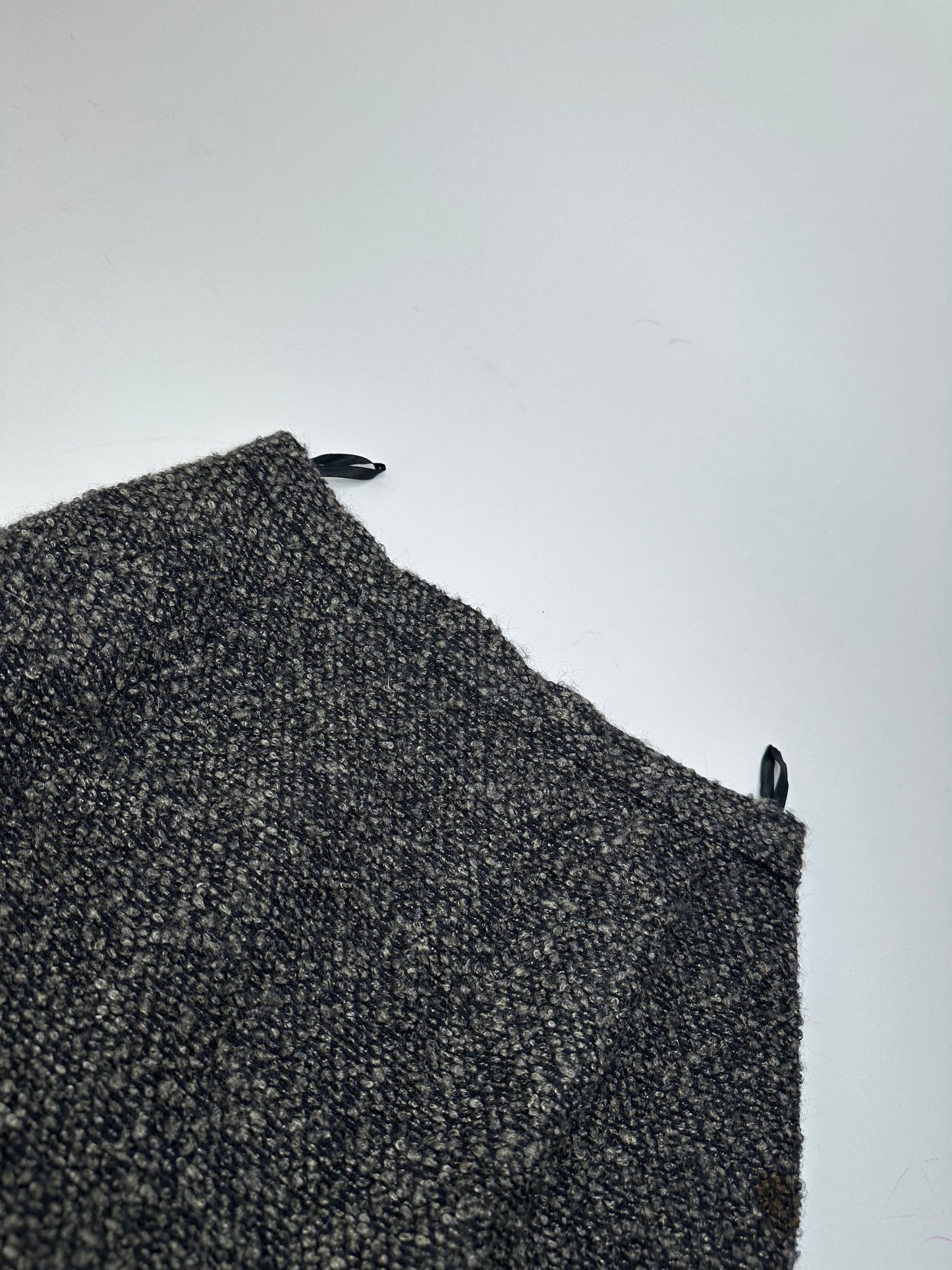 Vintage BALENCIAGA Boucle Wool Skirt Charcoal Grey M