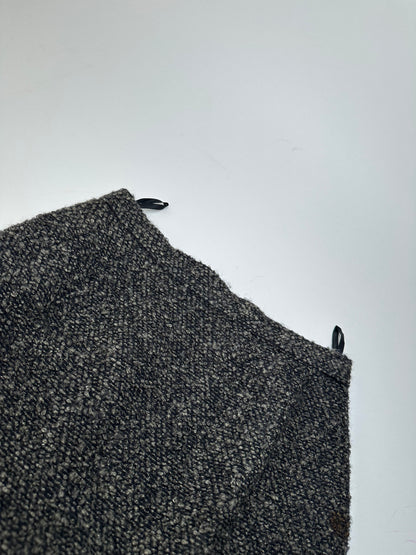 Vintage BALENCIAGA Boucle Wool Skirt Charcoal Grey M