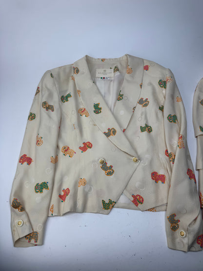 Vintage Balenciaga Silk Twin Set Beige