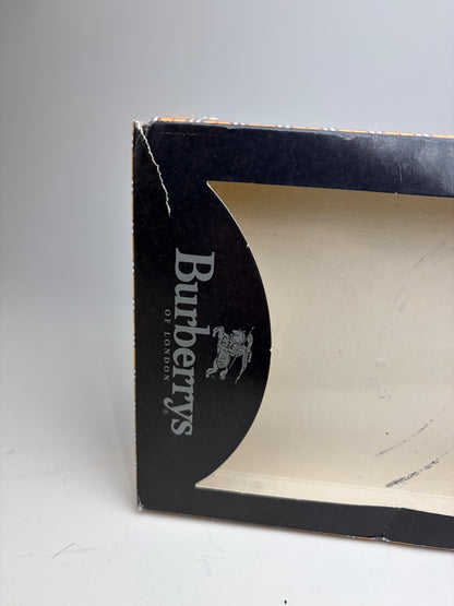 Vintage Burberry Leather Logo Belt Black Brown Gold
