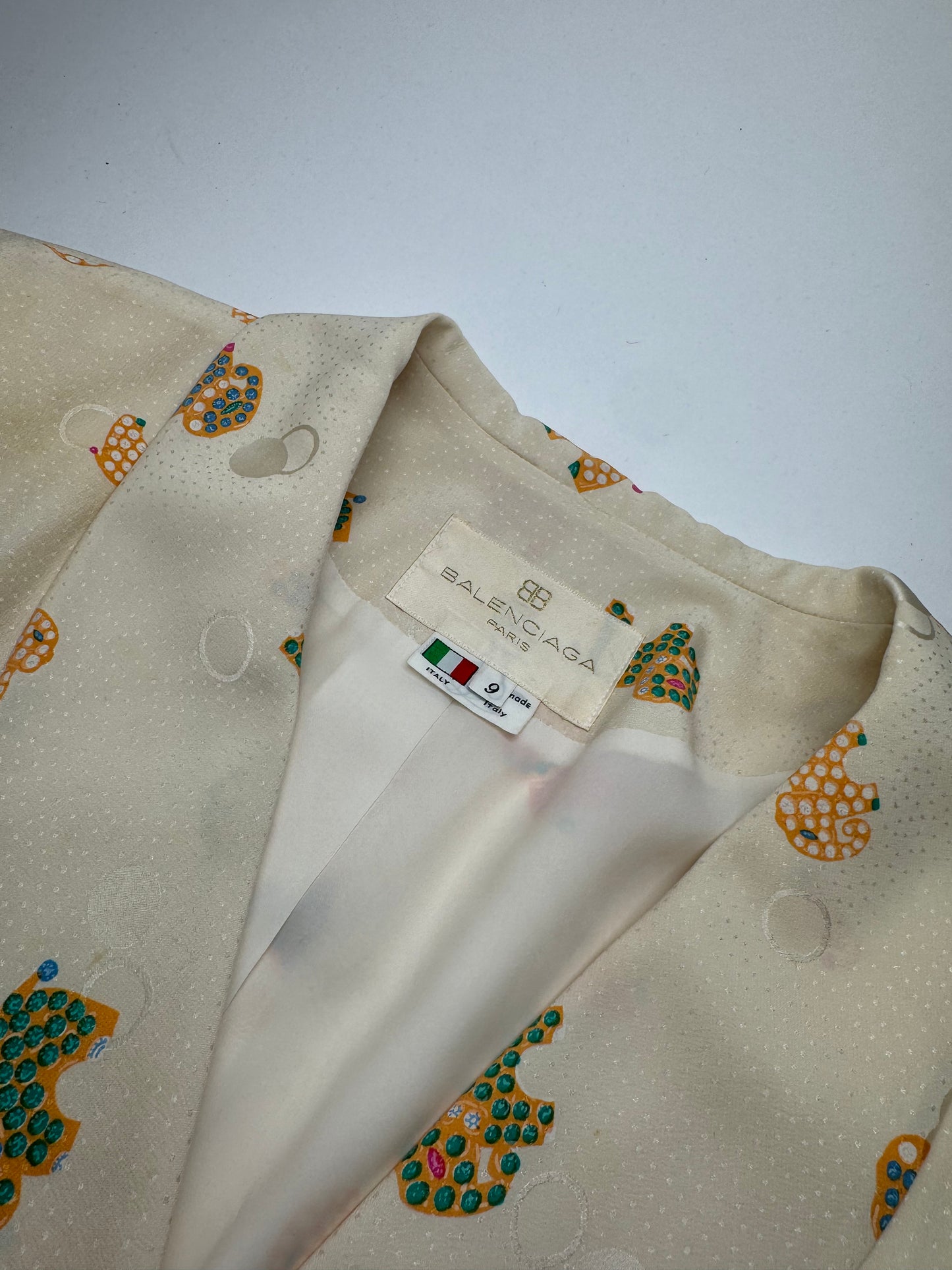 Vintage Balenciaga Silk Twin Set Beige