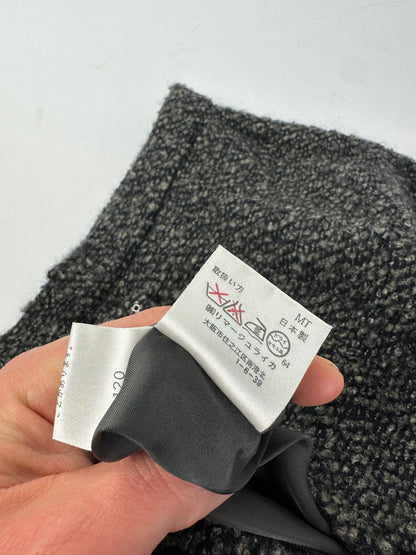 Vintage BALENCIAGA Boucle Wool Skirt Charcoal Grey M