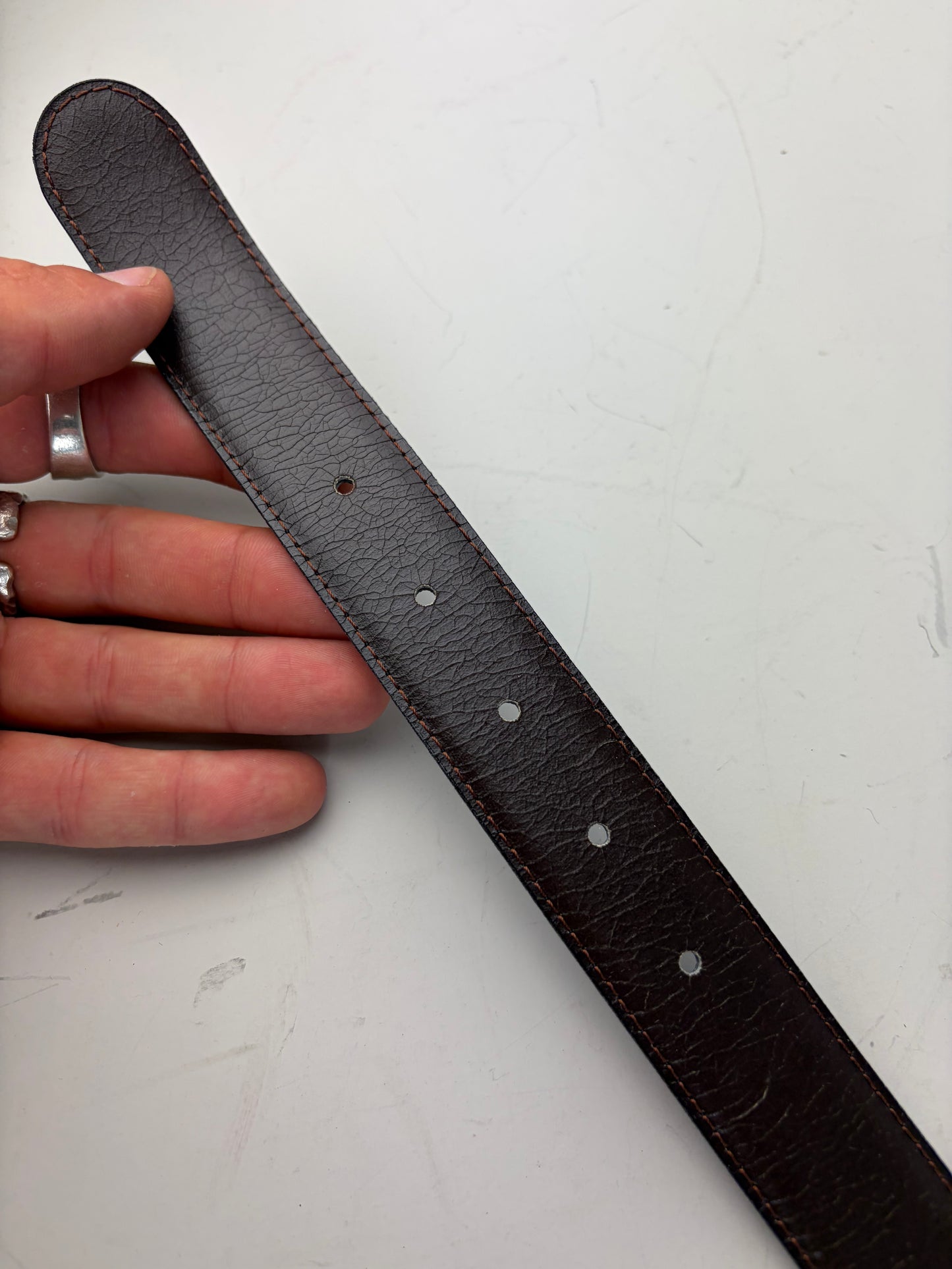 Vintage Burberry Leather Logo Belt Black Brown Gold